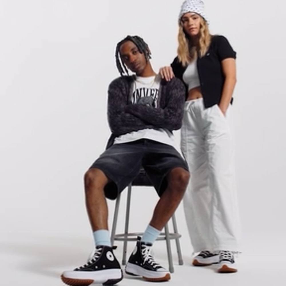Converse High-Top Sneakers in Black and White